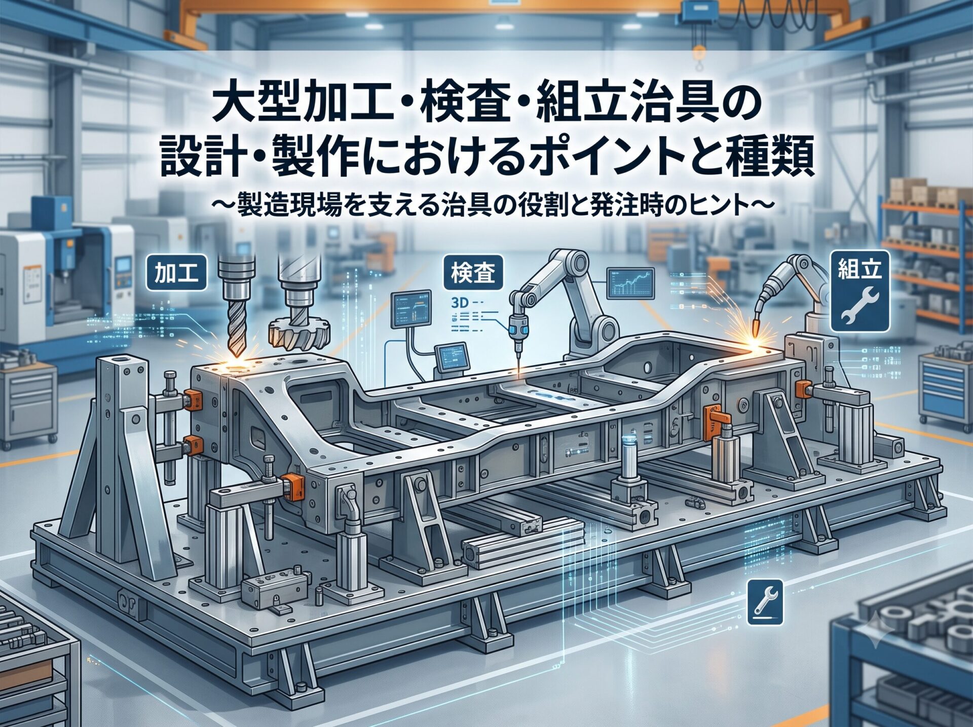 大型加工・検査・組立治具の設計・製作におけるポイントと種類｜大型精密製缶/切削 スピード加工センター