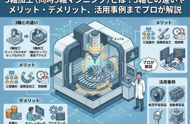 【徹底解説】5軸加工（同時5軸マシニング）とは？3軸との違いやメリット・デメリット、活用事例までプロが解説｜大型精密製缶/切削 スピード加工センター